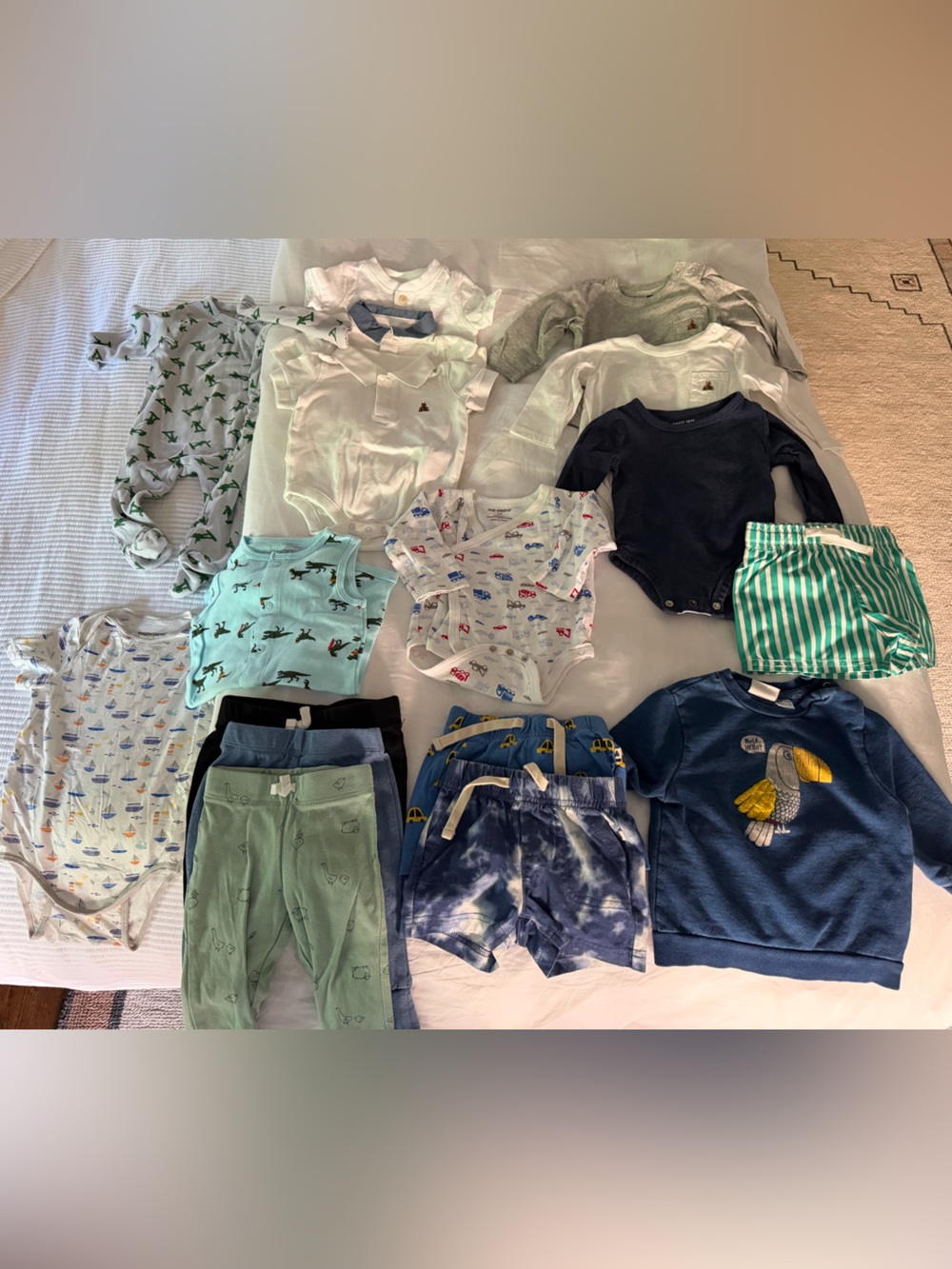 Lot of Kids Matching Sets (17 pieces) - Blue, White, Green, Navy